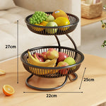 Fruit Bowl Stand Tiered Open-Wire Space-Saving