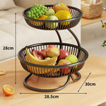 Fruit Bowl Stand Tiered Open-Wire Space-Saving