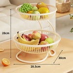 Fruit Bowl Stand Tiered Open-Wire Space-Saving