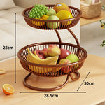 Fruit Bowl Stand Tiered Open-Wire Space-Saving