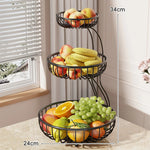 Fruit Bowl Stand Tiered Ventilated Metal Space-Saving