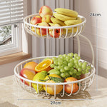 Fruit Bowl Stand Tiered Ventilated Metal Space-Saving