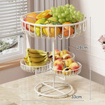 Fruit Bowl Stand Tiered Ventilated Metal Space-Saving