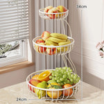 Fruit Bowl Stand Tiered Ventilated Wire Space-Saving