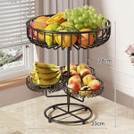 Fruit Bowl Stand Tiered Ventilated Wire Space-Saving