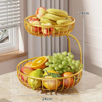 Fruit Bowl Stand Tiered Ventilated Wire Space-Saving