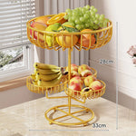 Fruit Bowl Stand Tiered Ventilated Wire Space-Saving