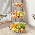 Fruit Bowl Stand Tiered Ventilated Wire Space-Saving