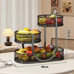 Fruit Display Stand Three-Tier Metal Mesh Space-Saving Countertop Storage