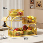 Fruit Display Stand Three-Tier Metal Mesh Space-Saving Countertop Storage