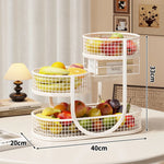 Fruit Display Stand Three-Tier Metal Mesh Space-Saving Countertop Storage