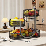 Fruit Display Stand Three-Tier Metal Mesh Space-Saving Countertop Storage