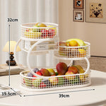 Fruit Display Stand Three-Tier Metal Mesh Space-Saving Countertop Storage