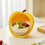 Fruit Drain Basket Double-Layer Removable Strainer