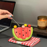 Fruit Fork Set Watermelon Ceramic Base & Stainless Steel
