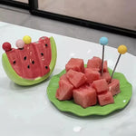 Fruit Fork Set Watermelon Ceramic Base & Stainless Steel