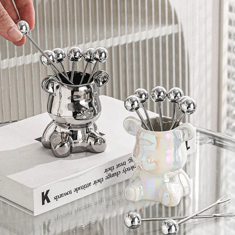 Fruit Holder Stainless Steel Dual-Use Utensil Holder