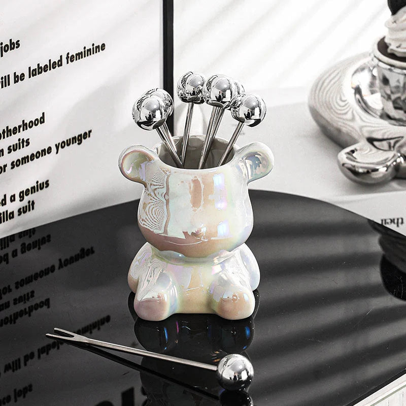 Fruit Holder Stainless Steel Dual-Use Utensil Holder