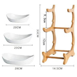 Fruit Serving Stand Multi-Tier Bamboo Support