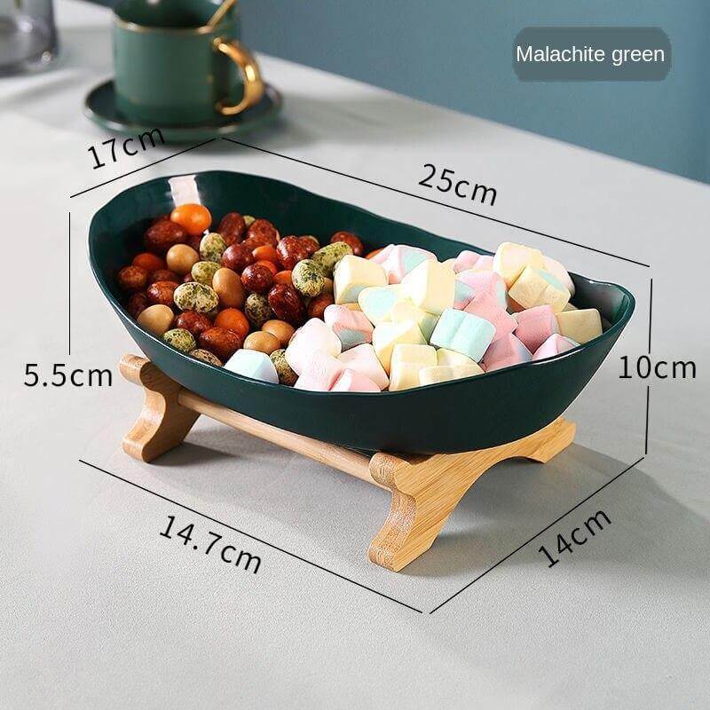 Fruit Serving Stand Multi-Tier Bamboo Support