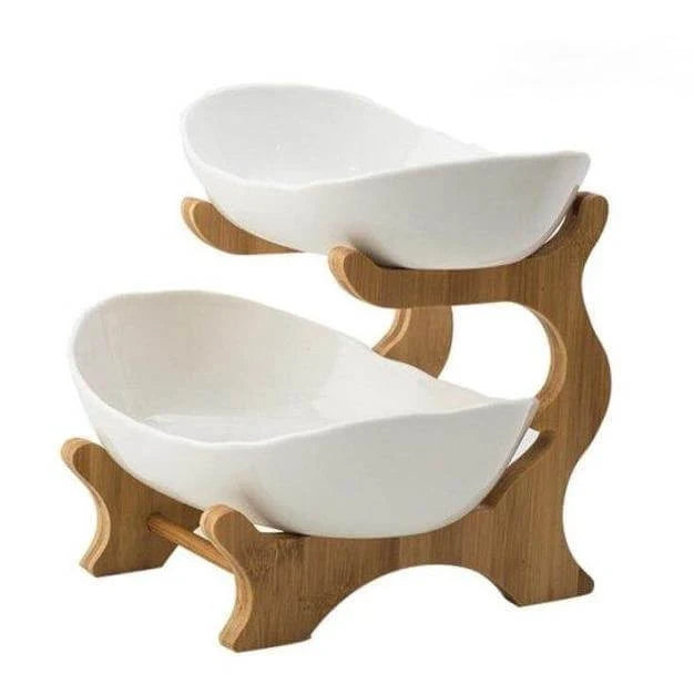 Fruit Serving Stand Multi-Tier Bamboo Support