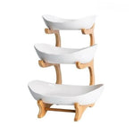 Fruit Serving Stand Multi-Tier Bamboo Support