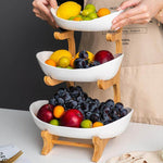 Fruit Serving Stand Multi-Tier Bamboo Support