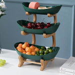 Fruit Serving Stand Multi-Tier Bamboo Support