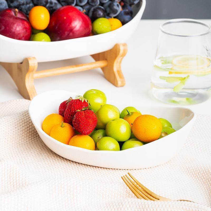 Fruit Serving Stand Multi-Tier Bamboo Support