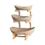 Fruit Serving Stand Multi-Tier Bamboo Support