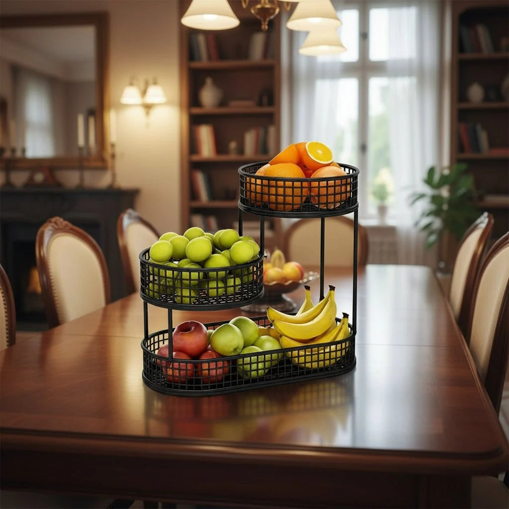 Fruit Stand Multi-Tier Metal Countertop Organizer