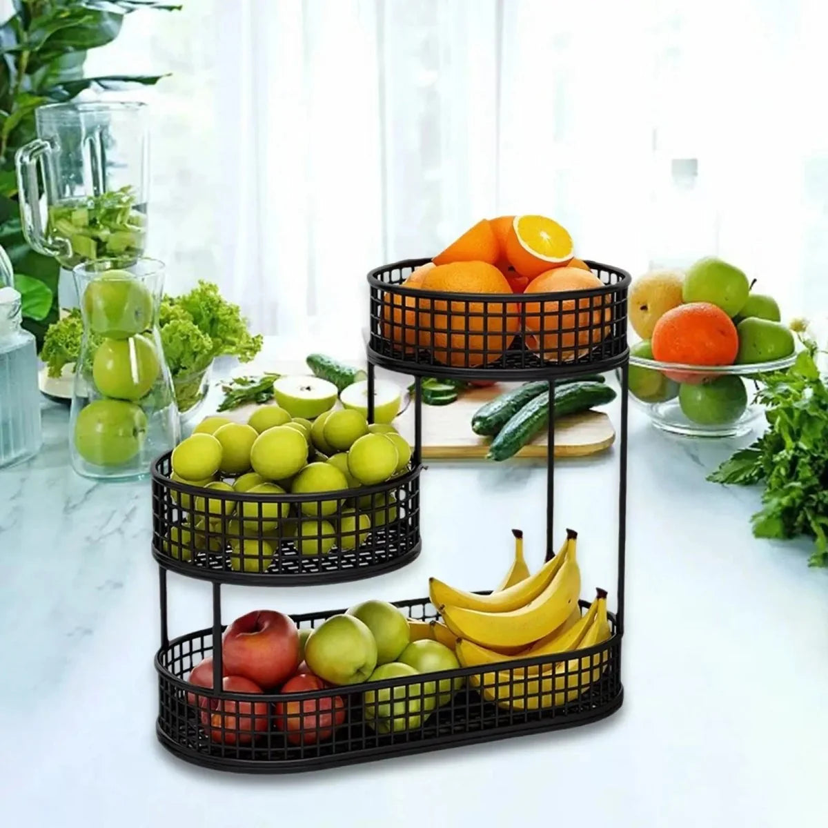 Fruit Stand Multi-Tier Metal Countertop Organizer