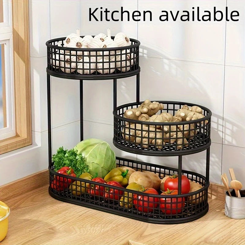 Fruit Stand Multi-Tier Metal Countertop Organizer