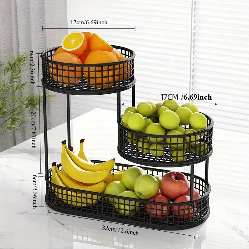 Fruit Stand Multi-Tier Metal Countertop Organizer