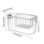 Fruit Storage Basket Two-Tier Draining Design Clear ABS Container