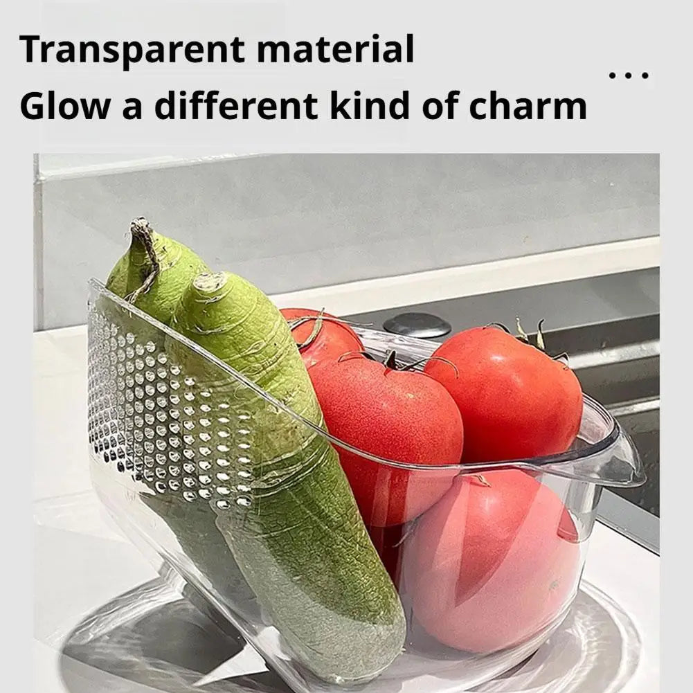 Fruit & Veggie Wash Basket Tilted Flow Fine Filter