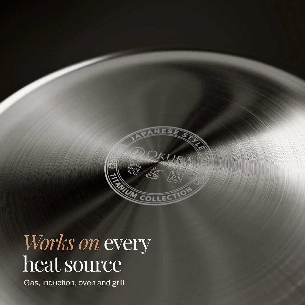 Frying Pan Hammered Titanium Naturally Nonstick PFAS-Free