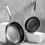 Frying Pan Stainless Steel Non-Stick Scratch-Resistant Coating