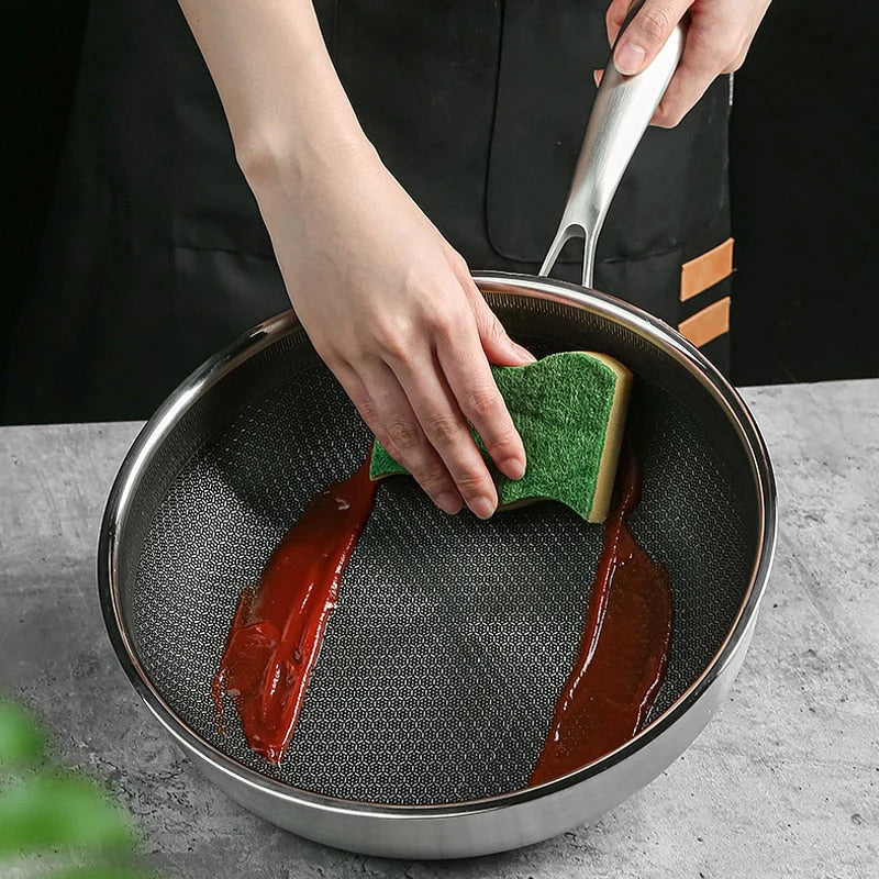 Frying Pan Stainless Steel Non-Stick Scratch-Resistant Coating