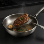 Frying Pan Stainless Steel Uncoated Multi-Stovetop Compatible