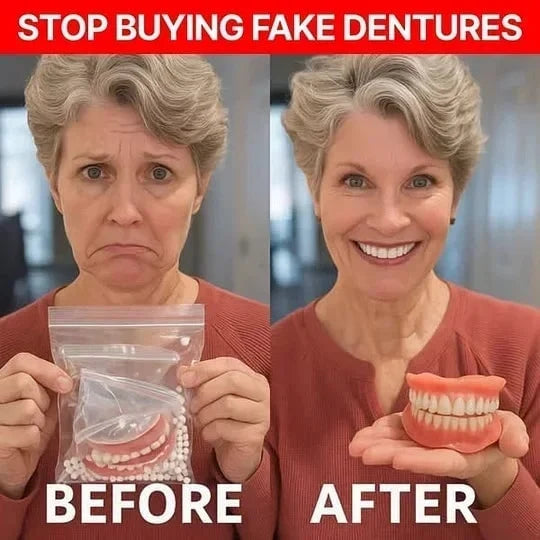 Full Denture Set Upper & Lower Flexible Cushion Grip