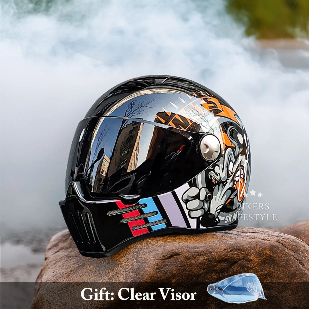 Full Face Motorcycle Helmet DOT ECE Approved Dark Visor