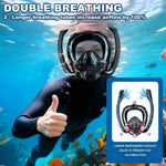 Full-Face Snorkel Mask 180 Degree Panoramic HD Dual-Tube Airflow