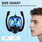 Full-Face Snorkel Mask 180 Degree Panoramic HD Dual-Tube Airflow