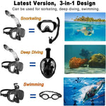 Full-Face Snorkel Mask Dry-Top Anti-Fog 180° Panoramic View