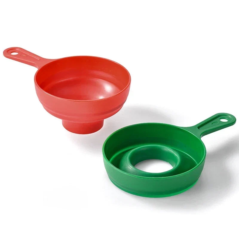 Funnel Folding Telescopic Food-Grade Silicone Anti-Scald Handle