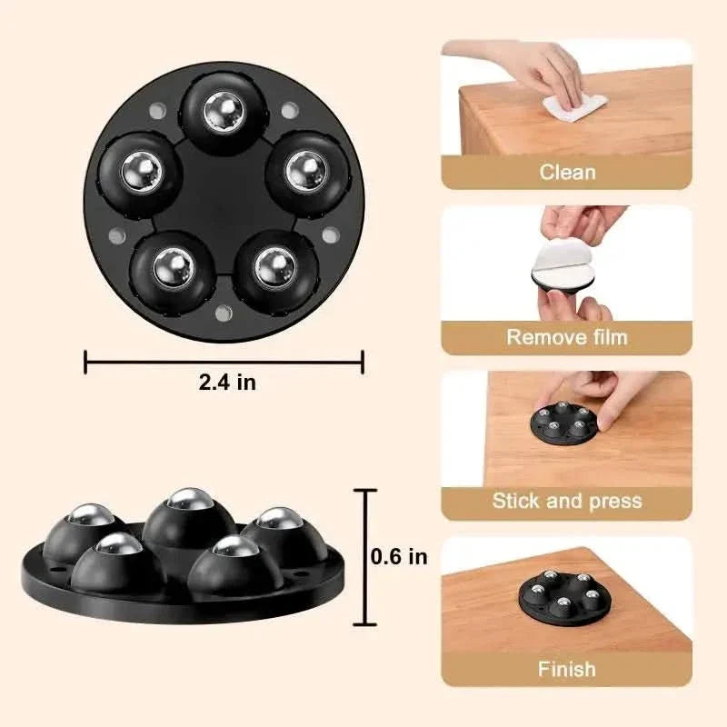 Furniture Feet with Swivel Wheels Floor Protection Set of 4