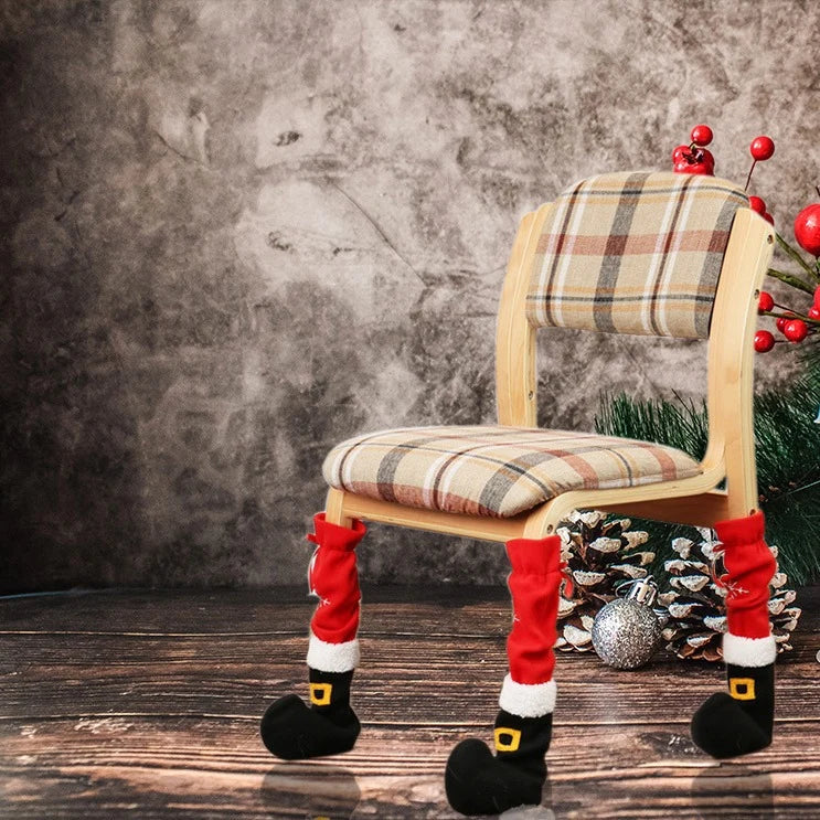 Furniture Leg Covers Santa Claus Durable Fabric Removable Cover
