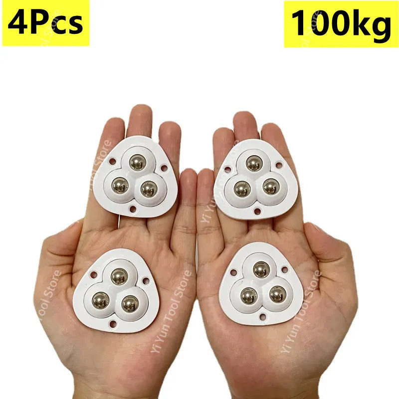 Furniture Mover Wheels Stainless Steel Self-Adhesive 360 Degree 4-Pack