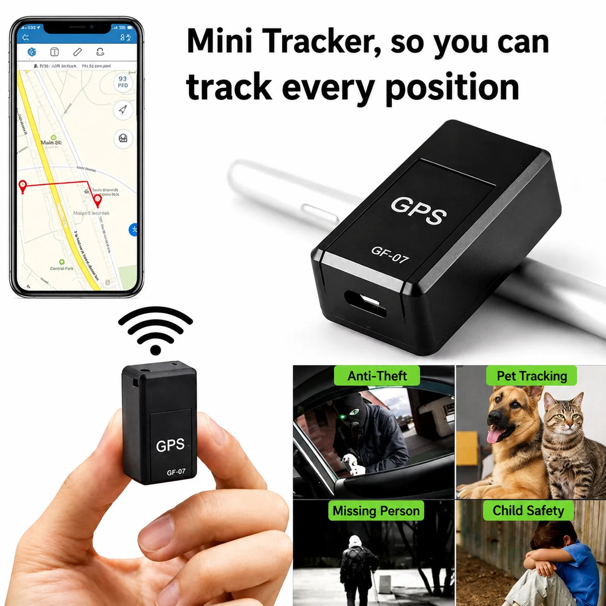 GPS Tracker Magnetic Mount Live App Tracking No Subscription